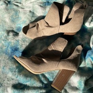 Peep toe booties